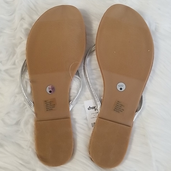 NWT Silver Flat Sandals - Picture 2 of 2
